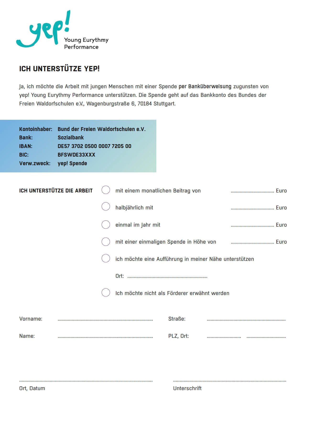 yep! Spendenformular